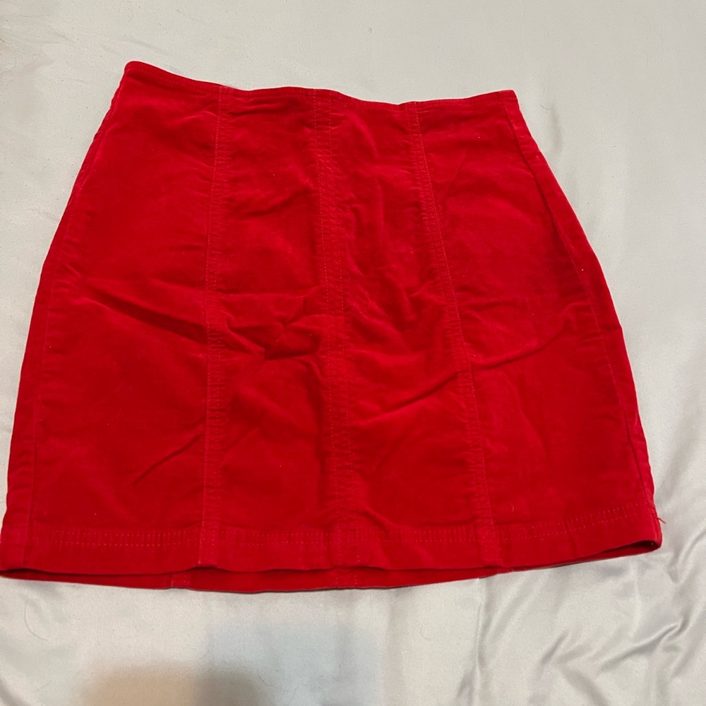 Red mini skirt